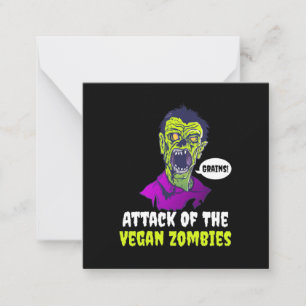Halloween-Geschenk Angriff auf die Veganen Mitteilungskarte