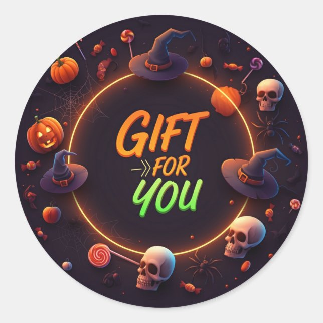 Halloween-Geschenk für dich Runder Aufkleber (Vorderseite)