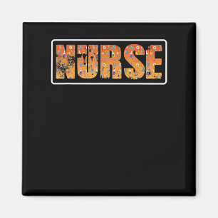 Halloween-Geschenk für Krankenschwester mit Kürbis Magnet