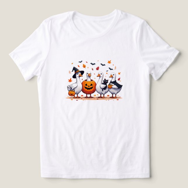 Halloween-Geschenk, Gänsetee, Halloween-Ghost-Gesc Tri-Blend Shirt (Design Vorderseite)