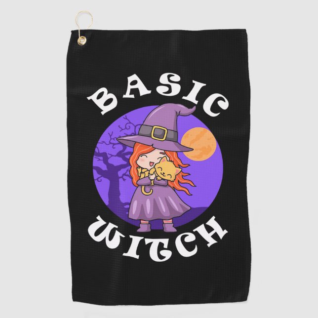 Halloween-Geschenk | Grundhexe Golfhandtuch (Vorderseite)