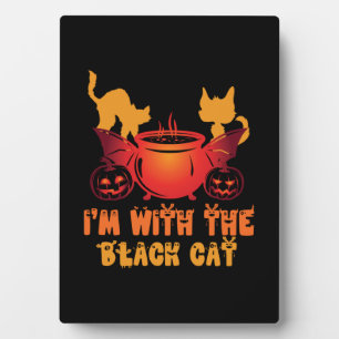 Halloween-Geschenk   Ich bin mit meiner Katze Gebu Fotoplatte