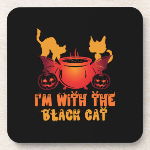 Halloween-Geschenk   Ich bin mit meiner Katze Gebu Getränkeuntersetzer