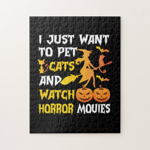 Halloween-Geschenk Ich Wollte einfach Katzen zum Puzzle