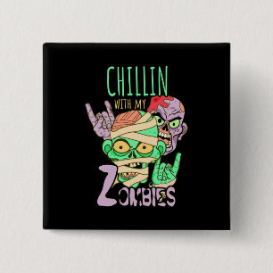 Halloween-Geschenk   Kinder mit meinen Freunden Button