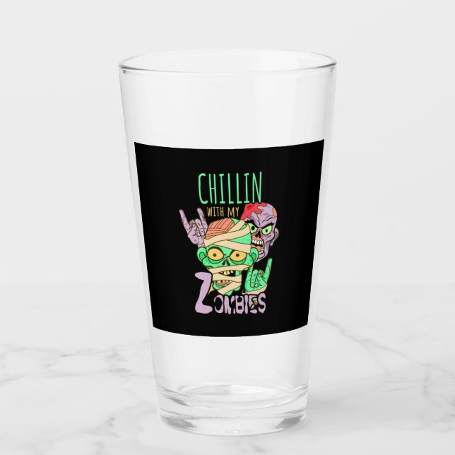 Halloween-Geschenk | Kinder mit meinen Freunden Glas (Vorderseite)