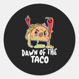 Halloween-Geschenk Morgengrauen des TACO Hallowe Runder Aufkleber