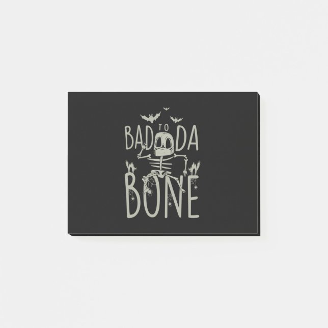 Halloween-Geschenk | Schlecht zu Da Bone Post-it Klebezettel (Vorderseite)