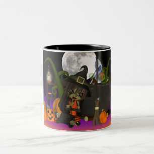 Halloween-Geschenk-Tasse mit niedlicher kleiner Zweifarbige Tasse