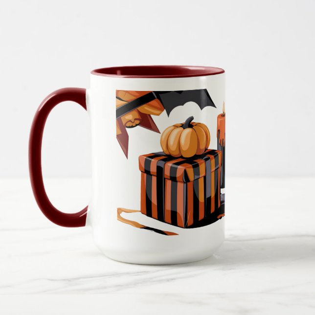 Halloween-Geschenk und Pumpkin-Tasse Tasse (Links)