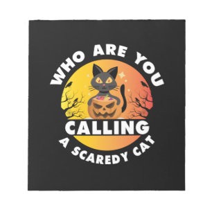 Halloween-Geschenk Wer nennt man eine Katze? Notizblock