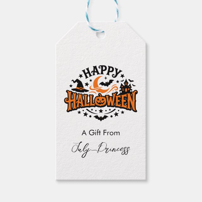 Halloween-Geschenkanhänger, personalisierte Gesche Geschenkanhänger (Vorderseite)