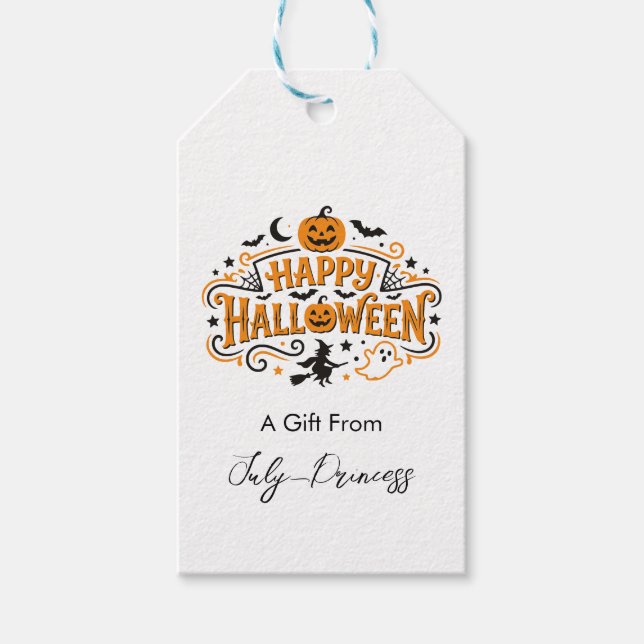 Halloween-Geschenkanhänger, personalisierte Gesche Geschenkanhänger (Vorderseite)