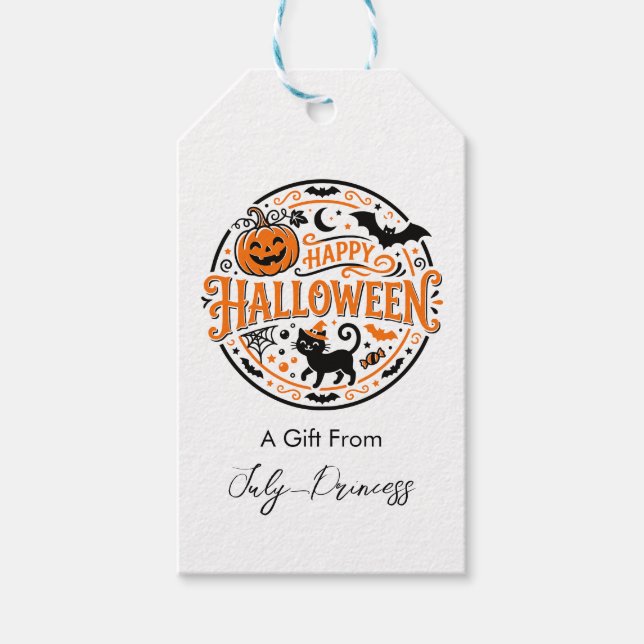 Halloween-Geschenkanhänger, personalisierte Gesche Geschenkanhänger (Vorderseite)