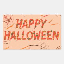 Halloween-Geschenkaufkleber, minimalistisches mode Rechteckiger Aufkleber