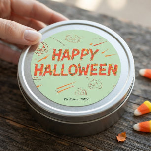 Halloween-Geschenkaufkleber Minimalistisches moder Runder Aufkleber