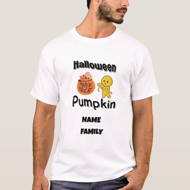 Halloween-Geschenke für den personalisierten Famil T-Shirt (Vorderseite)