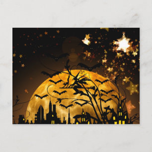 Halloween-Geschenke von fliegenden Hexen ernten Mo Postkarte