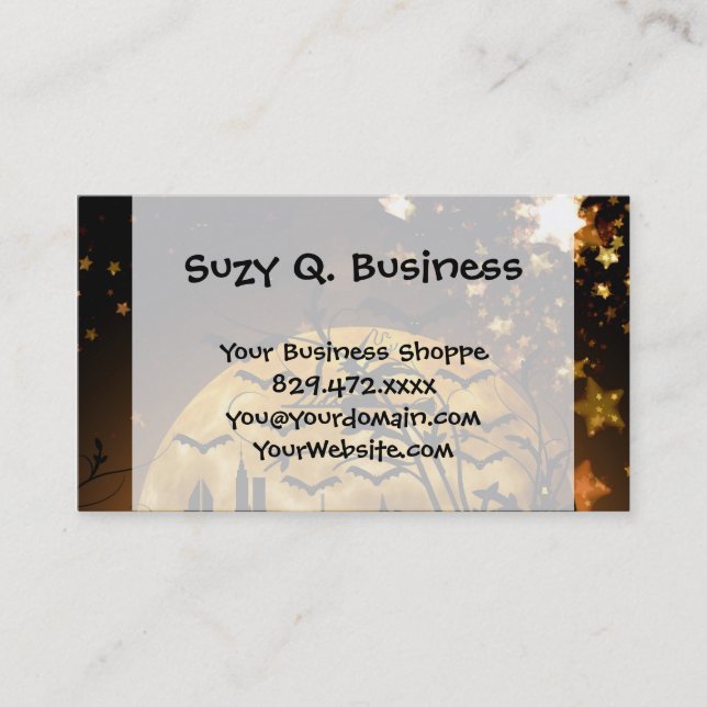 Halloween-Geschenke von fliegenden Hexen ernten Mo Visitenkarte (Vorderseite)