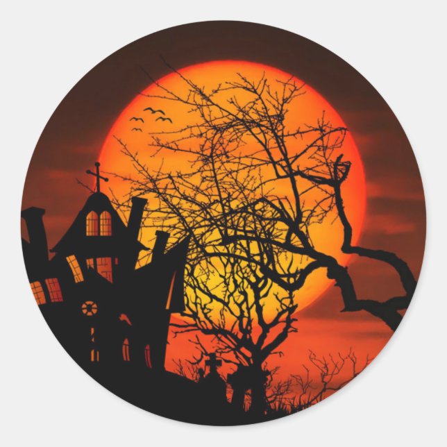 Halloween-Geschenkmarke Runder Aufkleber (Vorderseite)