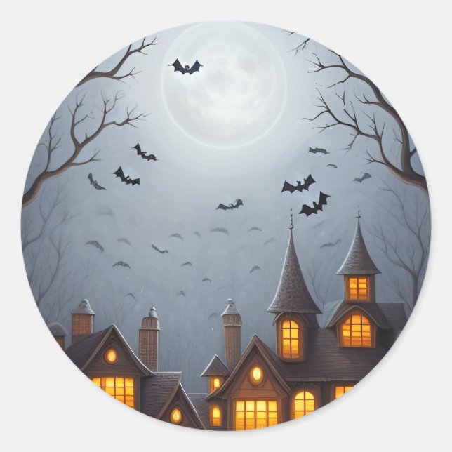 Halloween-Geschenkmarke Runder Aufkleber (Vorderseite)