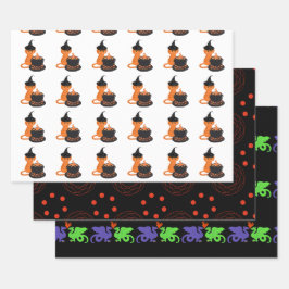 Halloween-Geschenkpapier - gemischte Blätter