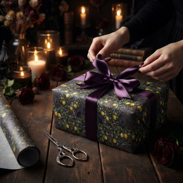 Halloween-Geschenkpapier Gothic Botanical Zitrone  Geschenkpapier (Von Creator hochgeladen)