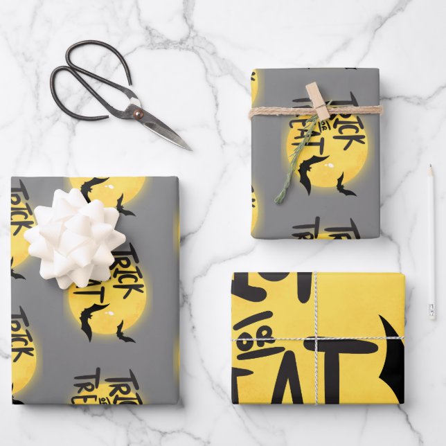 Halloween Geschenkpapier Set (Vorderseite)