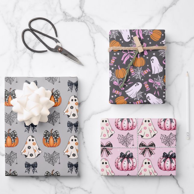 Halloween Geschenkpapier Set (Vorderseite)