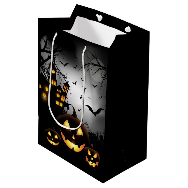Halloween-Geschenktasche Mittlere Geschenktüte (Vorderseite Schrägansicht)