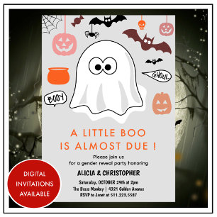 Halloween Geschlechterenthüllungs-Einladung Süßer  Einladung