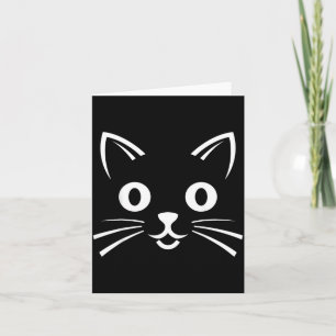Halloween-Gesicht einer schwarzen Katze Karte