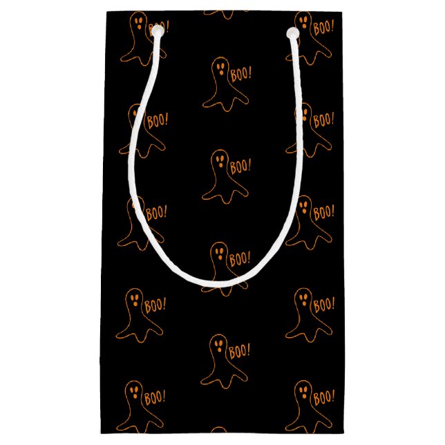 Halloween-Gespenst Schwarz-Orange-Muster Kleine Geschenktüte (Vorderseite)