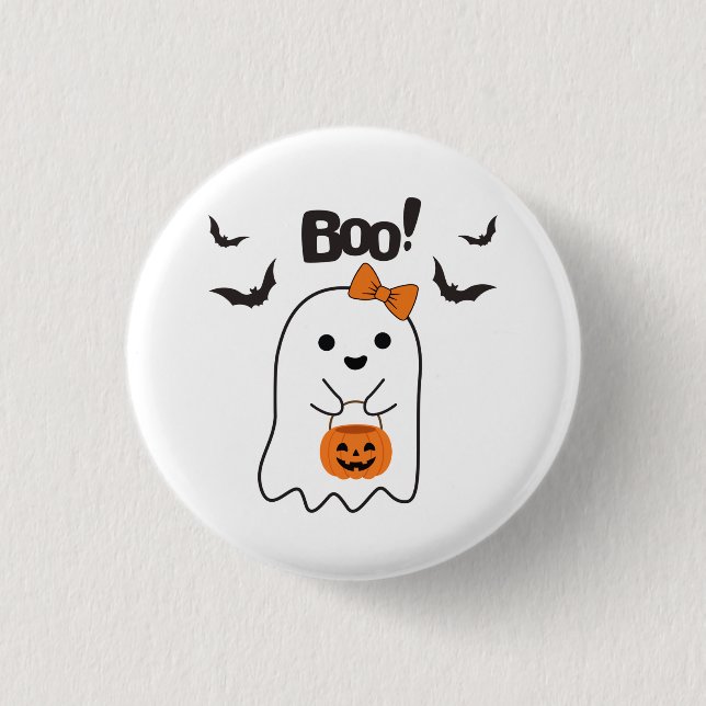 Halloween-Gespenster-Einkauf Button (Vorderseite)