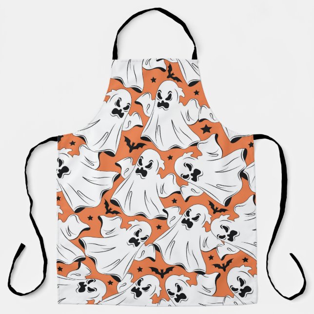 Halloween-Gespenster: Vintage Textur. Schürze (Vorderseite)
