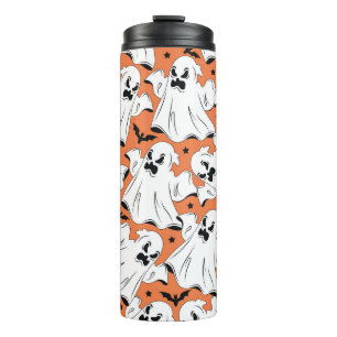 Halloween-Gespenster: Vintage Textur. Thermosbecher