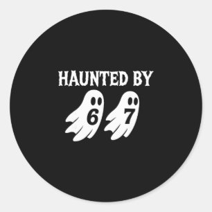 Halloween Gespenstische 67 Nummer 67 Sechs Sieben  Runder Aufkleber