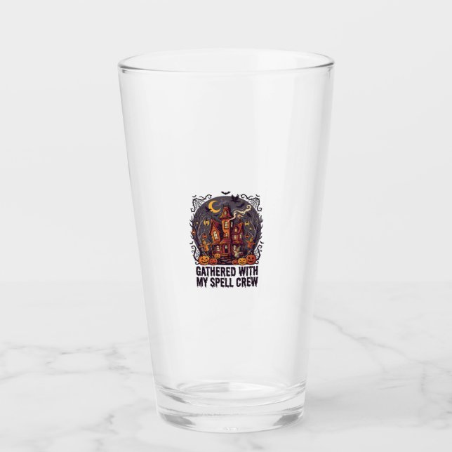 Halloween-Gespenstisches Erntefest Glas (Vorderseite)