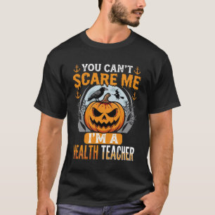 Halloween-Gesundheitslehrer Gruseliger Kürbis Kräh T-Shirt
