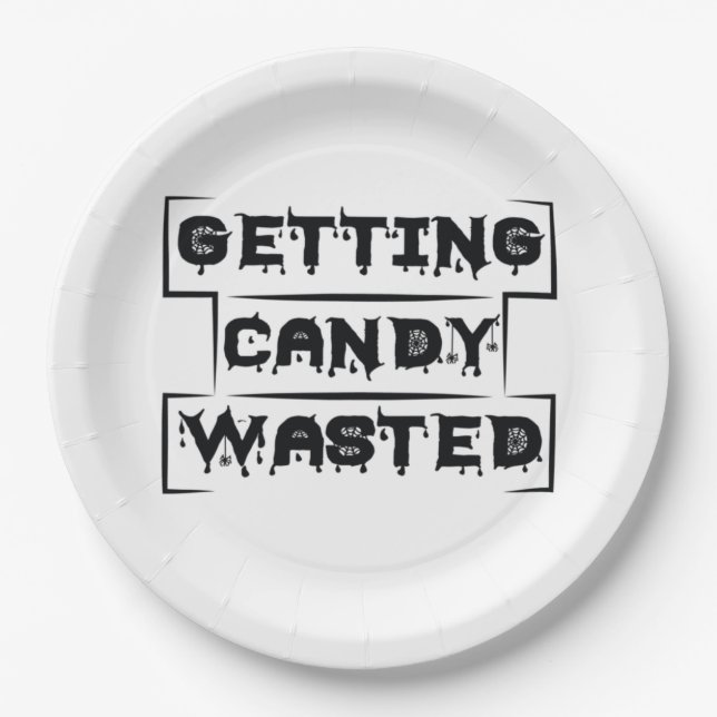 Halloween Getting Candy Wasted Birthday Pappteller (Vorderseite)