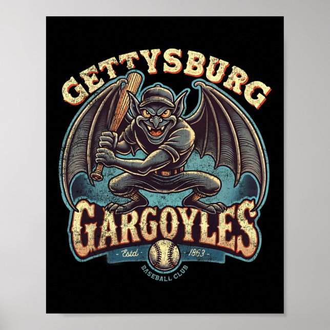 Halloween Gettsyburg Gargoyles Minor League Baseba Poster (Vorne)