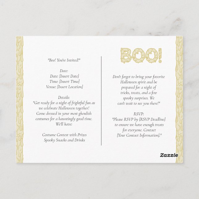 Halloween Ghoerig Postkarte (Rückseite)