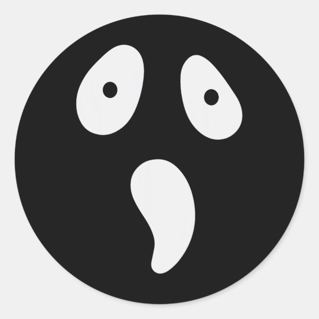 Halloween Ghost Albern Gesichtskostüm Funny Beängs Runder Aufkleber (Vorderseite)