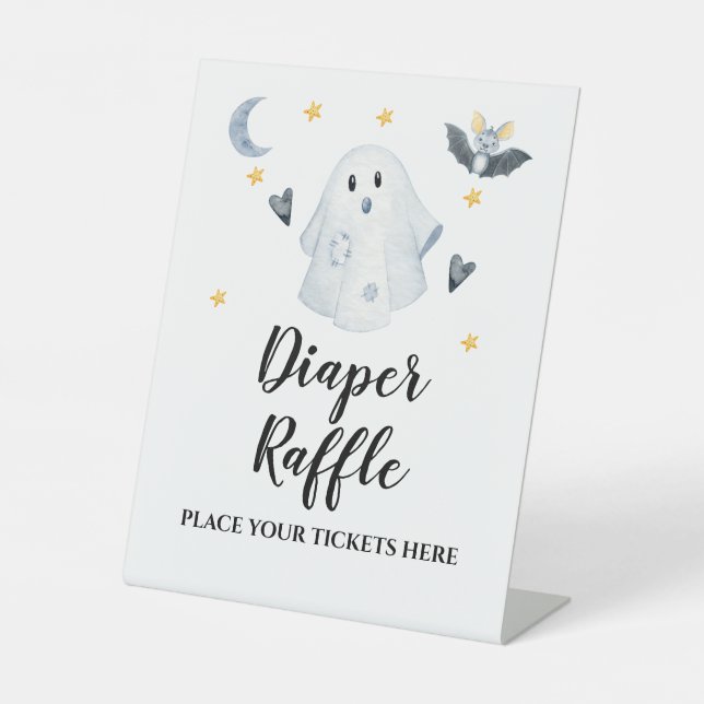 Halloween Ghost Baby Duwer Diaper Raffel Sockelschild (Vorderseite)