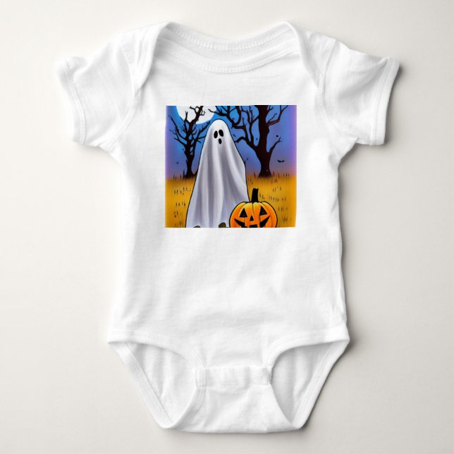 Halloween Ghost Baby Strampler (Vorderseite)
