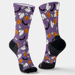 Halloween Ghost Bats Skull Pumpkin Socken