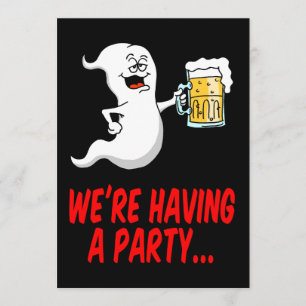 Halloween Ghost Beer Pun Einladung