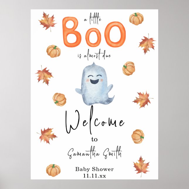 Halloween Ghost Begrüßungs-Babydusche Poster (Vorne)
