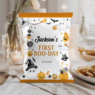 Halloween Ghost Birthday Party Chip Bag Wrapper Flyer