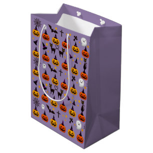 Halloween Ghost Black Cat Orange JackOLantern Mittlere Geschenktüte